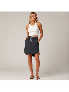 Lululemon Black Drawstring Pull On Athleisure Skirt Sz 6 On The Fly